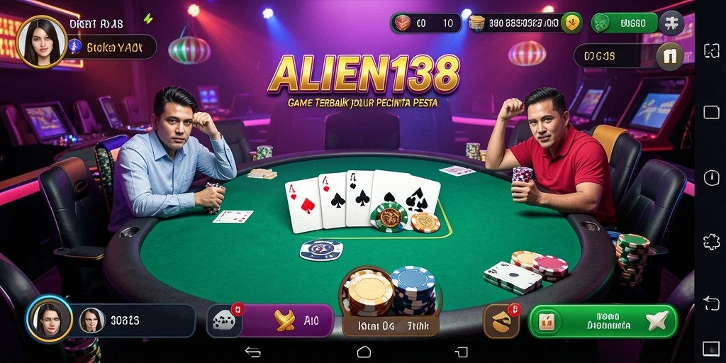 Tampilan screenshot gameplay poker yang seru dan interaktif.