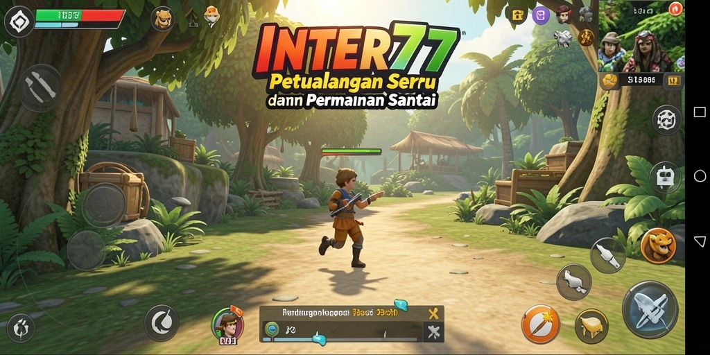 Tampilan gameplay menarik dari INTER77 yang penuh warna.