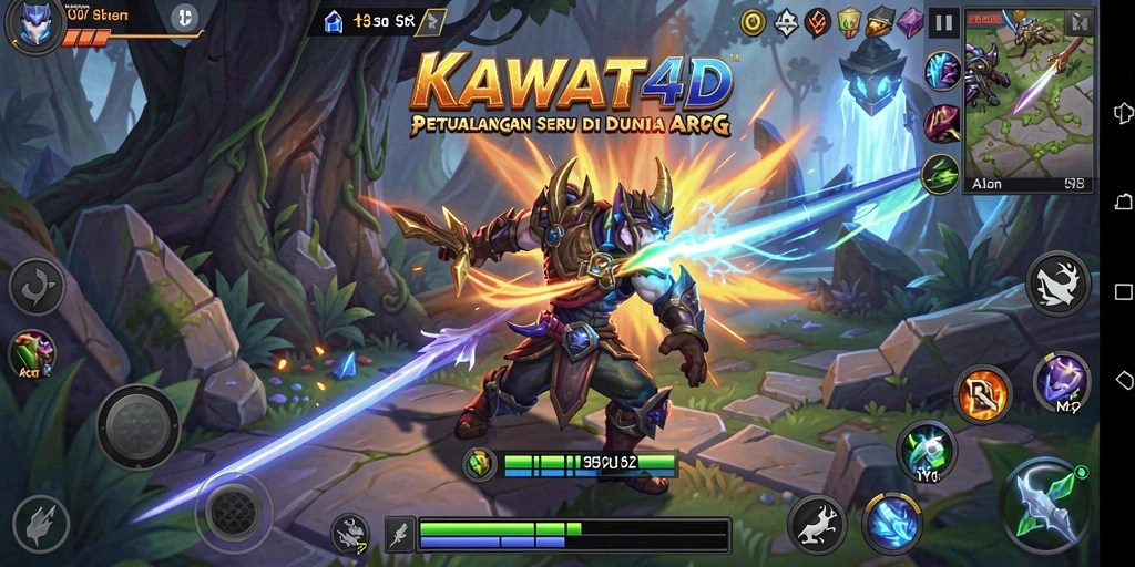 Tampilan menarik dari gameplay ARPG KAWAT4D yang penuh aksi.