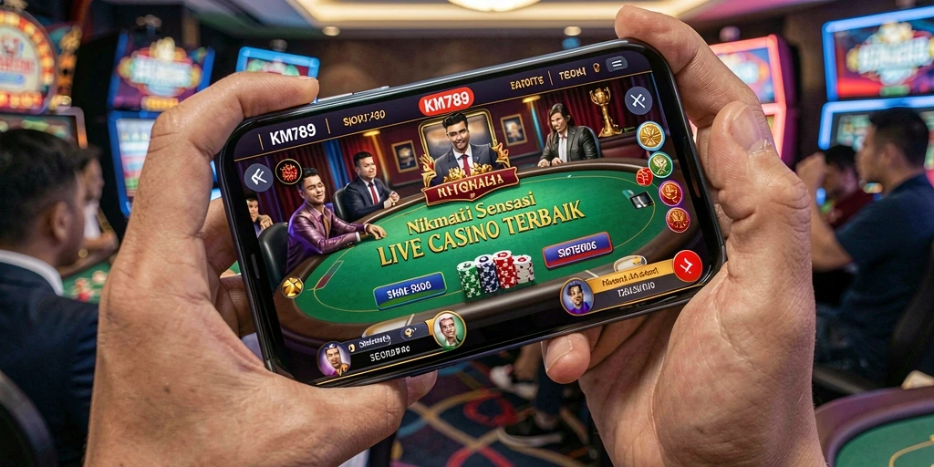Tampilan gameplay Live Casino KM789 yang menarik dan interaktif.