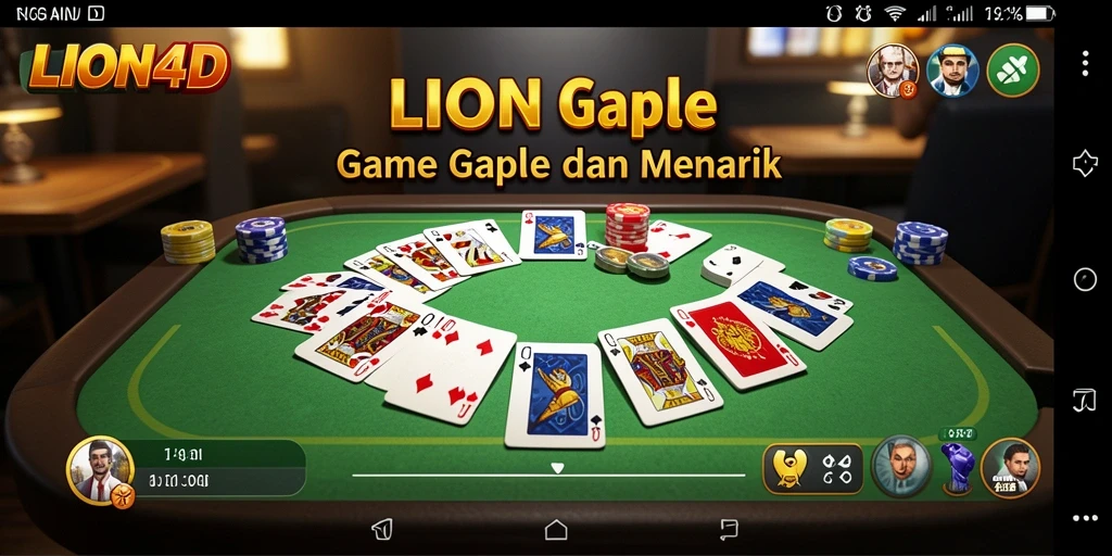 Gameplay seru LION4D saat bermain Gaple bersama teman.