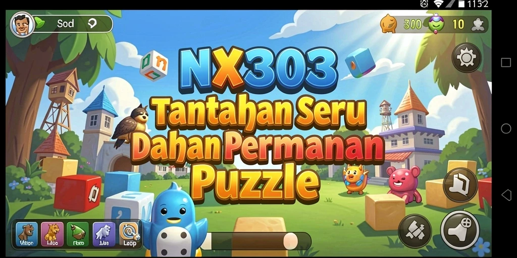 Screenshot gameplay NX303 menampilkan puzzle menarik dan grafik cerah.